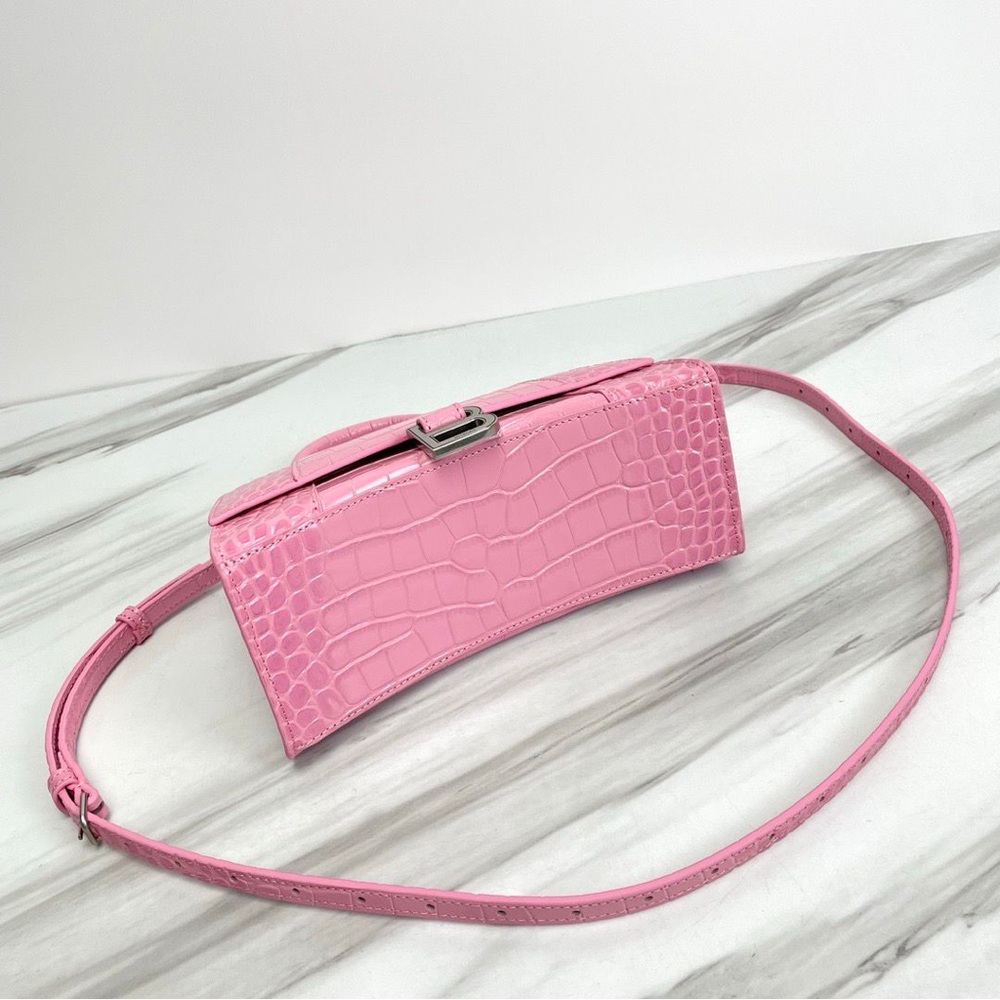 Balenciaga Pink Crocodile-Embossed Handbag - Picture 2 of 5